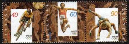 Scott #0532 a strip of 3 stamps, Atlanta Olympic Games (096-098)