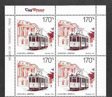 Scott #1316 Corner Block of 4, Tram means of transportation (1039)