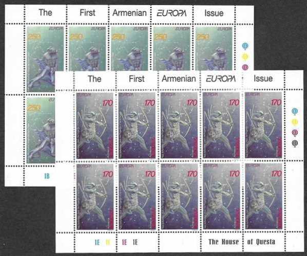 Scott #0560-0561 Sheets of 10, EUROPA Legends 1st issue. (124-125)