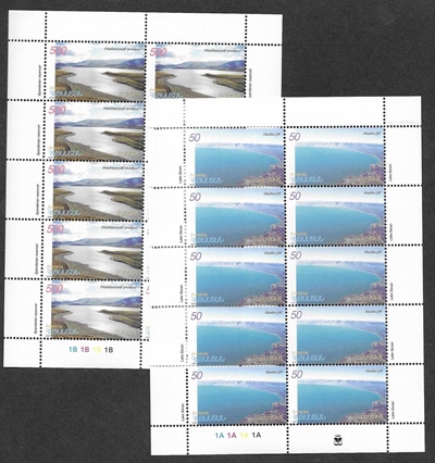 Scott #0629-0630 two sheets of 10, Europa 2001 Water as a Natural Treasure (236-237)