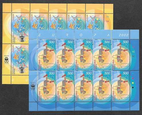 Scott #0657-0658 Two sheets of 10, Europa 2002 (269-270)