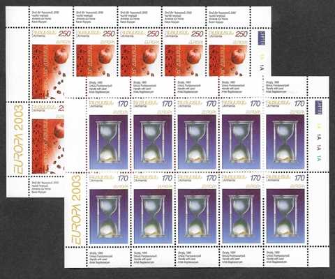 Scott #0670-0671 Sheets of 10, Europa Poster Art  Scott #670-1