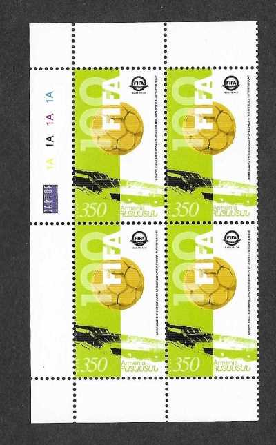 Scott #0687 Corner Block of 4, FIFA 100th Anniversary (299)