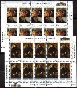 Scott #0963-4 Sheets of 10, Paintings from the National Gallery (640-1)