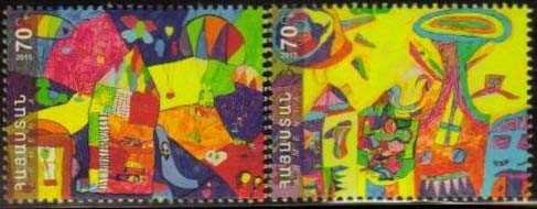 Scott #1051-1052 a set of 2, Children's paintings (736-737)