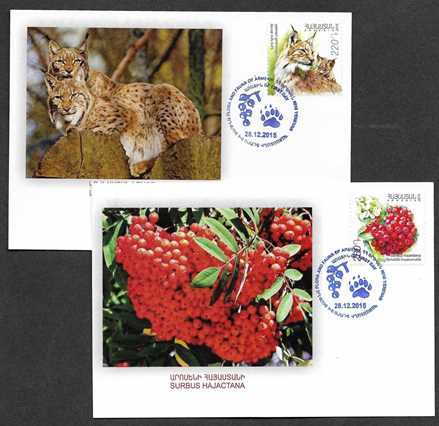 Scott #1054-1055 Maxi Card, Fauna and Flora of Armenia (742-743)