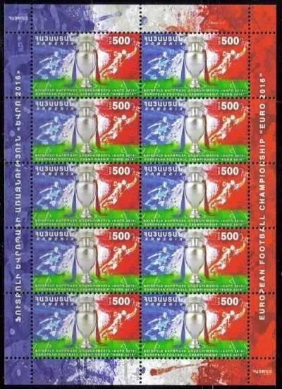 Scott #1073 Sheet of 10, European Soccer Championship, (759)