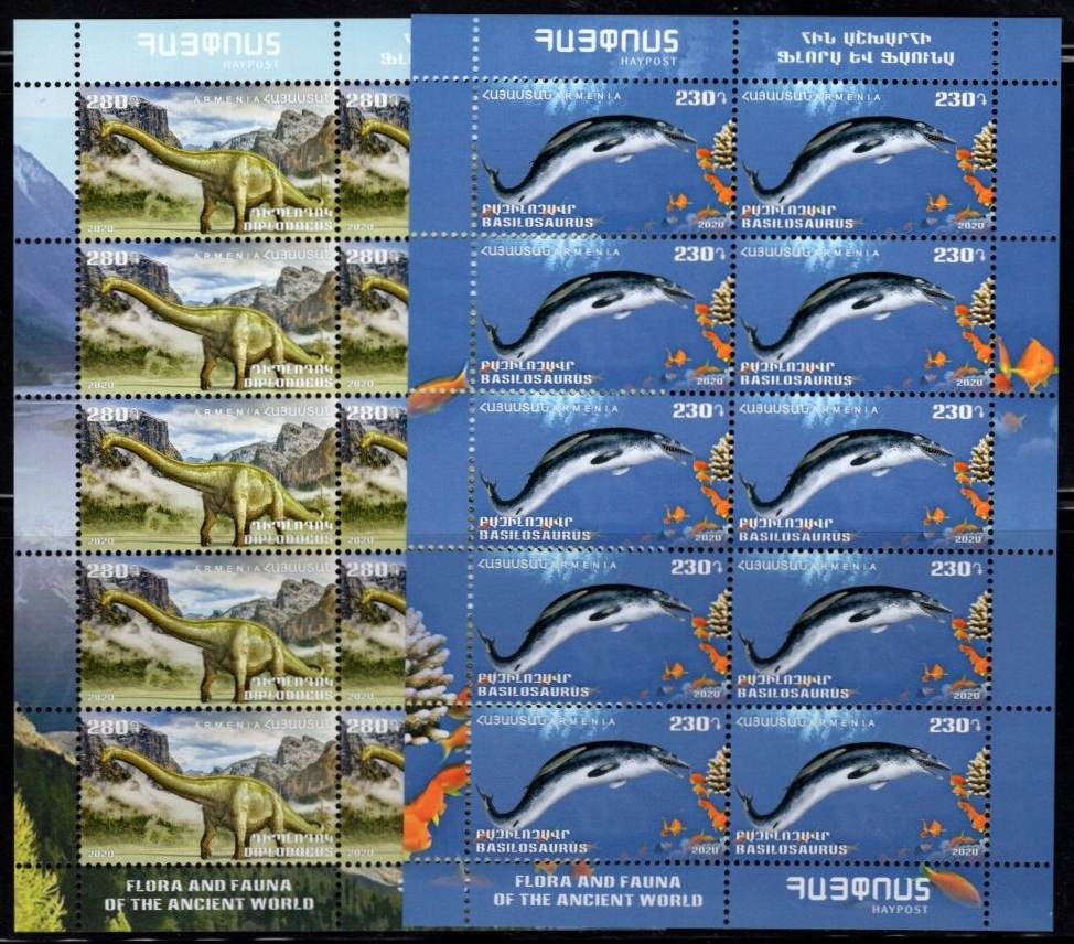 Scott #1219-1220 two sheets of 10, Flora and Fauna of Armenia (936-937)